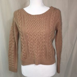 Lauren Conrad tan cable sweater size S